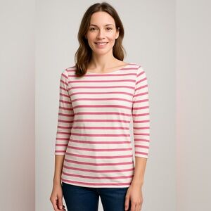 GAP Classic Striped Tee Pink & White Breton Top | Size S | Preppy Capsule Staple